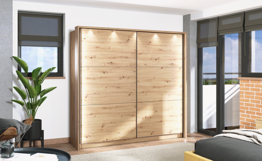 Šatníková skriňa s posuvnými dverami catalina 220 - dub artisan.

 

Všetky varianty nájdete v súvisiacich produktoch.

 

Rozmery Šatníkové skrine Catalina 220 sú 217x210x62,5cm (š, v, h).

 

Všetky produkty z kolekcie Catalina môžete vidieť nižšie v súvisiacich produktoch.