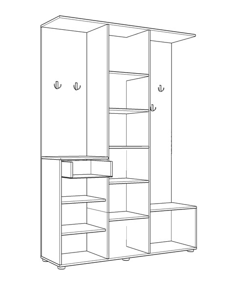 Predsieňová stena madeline - sonoma tmavá/dub sonoma.

 

Policové časti skriniek poslúži na odloženie obuvi a na háčiky odložíte bundy, kabáty alebo šatky.

 

Predsieňovú zostavu Madeline v inom farebnom prevedení nájdete nižšie v súvisiacich produktoch.