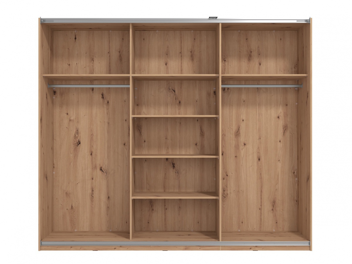 Šatníková skriňa s posuvnými dverami 270 nathan - dub artisan/čierna.

 

Šatníková skriňa Nathan je trojdverová s posuvnými dverami.

 

Rozmery Šatníkové skrine s posuvnými dverami 270 Nathan sú 262,5x224x65,5cm (š, v, h).

 

Všetky produkty z kolekcie Nathan nájdete nižšie v súvisiacich produktoch.