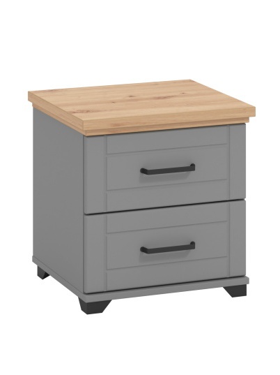 Nočný stolík lotta - šedá/dub artisan.

 

Nočný stolík neodmysliteľne patrí do každej spálne predovšetkým pre svoju praktickú funkciu.

 

Rozmery Nočného stolíka Lotta sú 46x47,5x41cm (š, v, h).

 

Všetky produkty z kolekcie Lotta nájdete nižšie v súvisiacich produktoch.