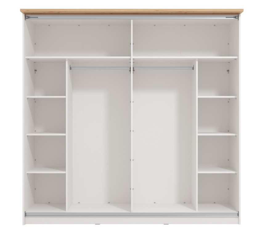 Skriňa s posuvnými dverami lotta - biela/dub artisan.

 

Korpus šatníkovej skrine tvorí lamino v bielej farbe, dvere sú vyrobené z profilovaných MDF dosiek.

 

Rozmery Skrine s posuvnými dverami Lotta sú 220x214x65,5cm (š, v, h).

 

Všetky produkty z kolekcie Lotta nájdete nižšie v súvisiacich produktoch.