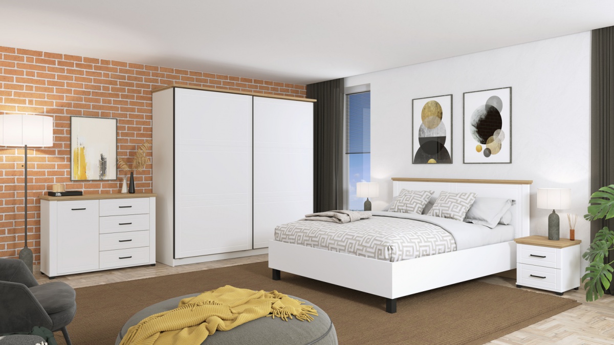 Skriňa s posuvnými dverami lotta - biela/dub artisan.

 

Korpus šatníkovej skrine tvorí lamino v bielej farbe, dvere sú vyrobené z profilovaných MDF dosiek.

 

Rozmery Skrine s posuvnými dverami Lotta sú 220x214x65,5cm (š, v, h).

 

Všetky produkty z kolekcie Lotta nájdete nižšie v súvisiacich produktoch.