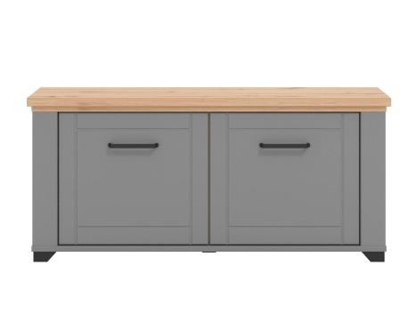 Botník lotta - šedá/dub artisan.

 

Botník je vyrobený z lamina v šedej farbe, dvierka sú z profilovanej MDF dosky potiahnuté matnou šedou fóliou.

 

Rozmery Botníka Lotta sú 103,5x47,5x41cm (š, v, h).

 

Všetky produkty z kolekcie Lotta nájdete nižšie v súvisiacich produktoch.