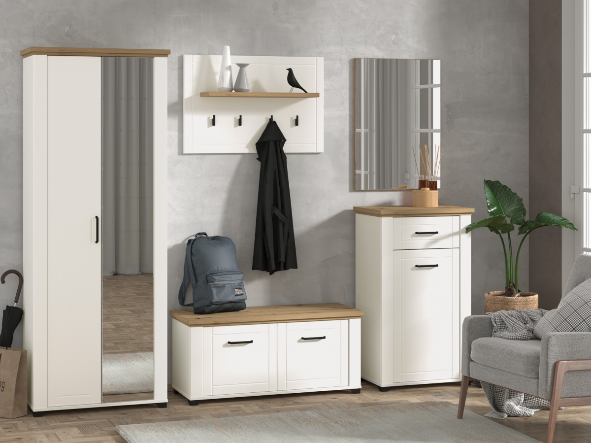 Predsiňová skriňa lotta - biela/dub artisan.

 

Predsieňová skriňa ponúka priestor na odloženie oblečenia aj obuvi.

 

Rozmery Predsieňové skrine Lotta sú 75x194,5x41cm (š, v, h).

 

Veškeré produkty z kolekce Lotta naleznete níže v souvisejících produktech.