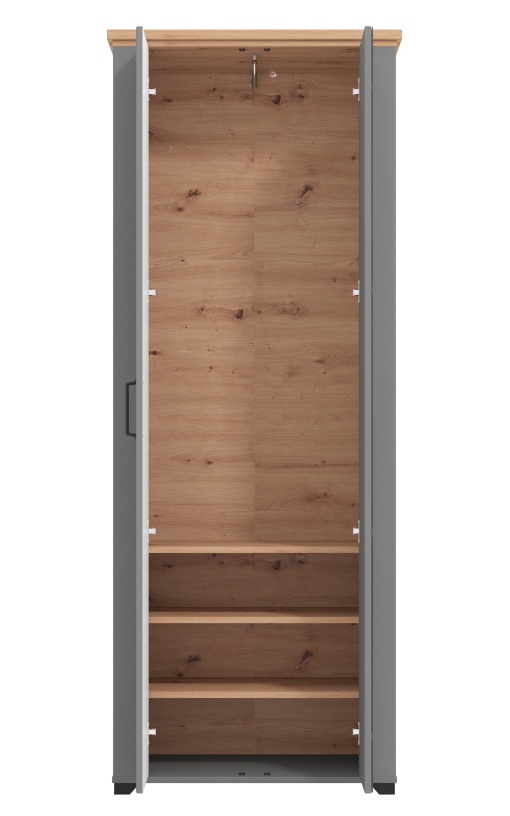 Predsieňová skriňa lotta - šedá/dub artisan.

 

Predsieňová skriňa ponúka priestor na odloženie oblečenia aj obuvi.

 

Rozmery Predsieňové skrine Lotta sú 75x194,5x41cm (š, v, h).

 

Veškeré produkty z kolekce Lotta naleznete níže v souvisejících produktech.