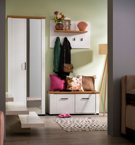 Vešiakový panel lotta - biela/dub artisan.

 

Vešiak tvorí základná doska z lamina v bielej farbe s MDF profilmi, pokrytá matnou bielou fóliou.

 

Rozmery Vešiakový panel Lotta sú 86,5x57x19,5cm (š, v, h).

 

Všetky produkty z kolekcie Lotta nájdete nižšie v súvisiacich produktoch.