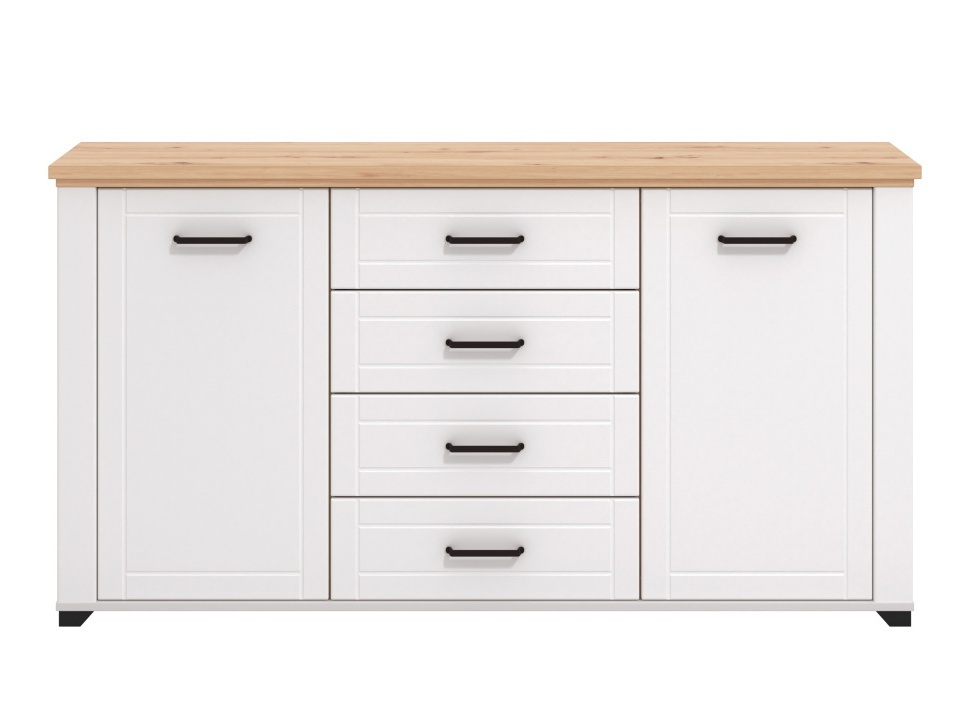 Široká komoda lotta - biela/dub artisan.

 

Kombinovaná komoda obsahuje početný úložný priestor v podobe 4 zásuviek a 2 postranných skriniek.

 

Rozmery Široké komody Lotta sú 161x85,5x41cm (š, v, h).

 

Všetky produkty z kolekcie Lotta nájdete nižšie v súvisiacich produktoch.