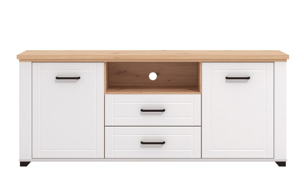 Tv komoda lotta - biela/dub artisan.

 

Televízna komoda ponúka úložný priestor do obývacej izby v oku lahodiacom prevedení.

 

Rozmery TV komody Lotta sú 161x66,5x41cm (š, v, h).

 

Všetky produkty z kolekcie Lotta nájdete nižšie v súvisiacich produktoch.