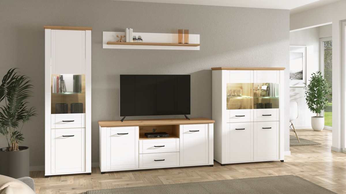 Tv komoda lotta - biela/dub artisan.

 

Televízna komoda ponúka úložný priestor do obývacej izby v oku lahodiacom prevedení.

 

Rozmery TV komody Lotta sú 161x66,5x41cm (š, v, h).

 

Všetky produkty z kolekcie Lotta nájdete nižšie v súvisiacich produktoch.