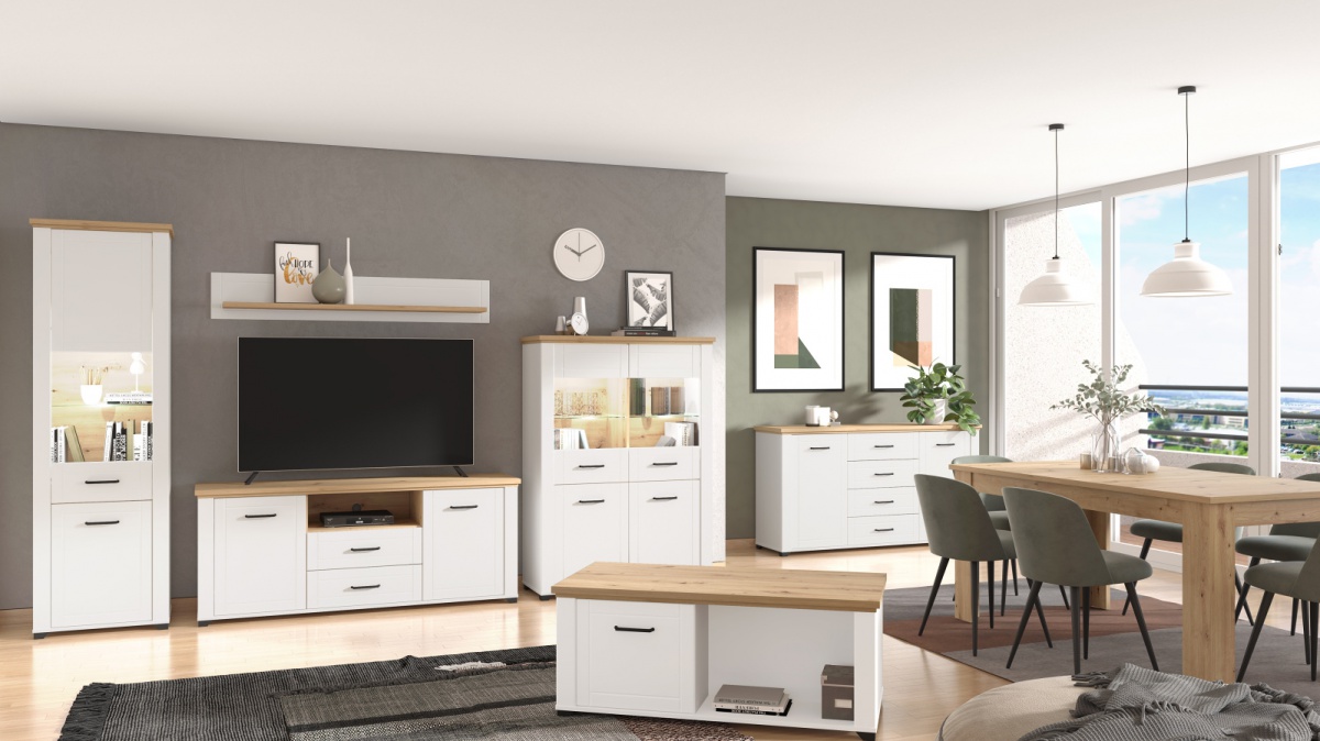 Tv komoda lotta - biela/dub artisan.

 

Televízna komoda ponúka úložný priestor do obývacej izby v oku lahodiacom prevedení.

 

Rozmery TV komody Lotta sú 161x66,5x41cm (š, v, h).

 

Všetky produkty z kolekcie Lotta nájdete nižšie v súvisiacich produktoch.