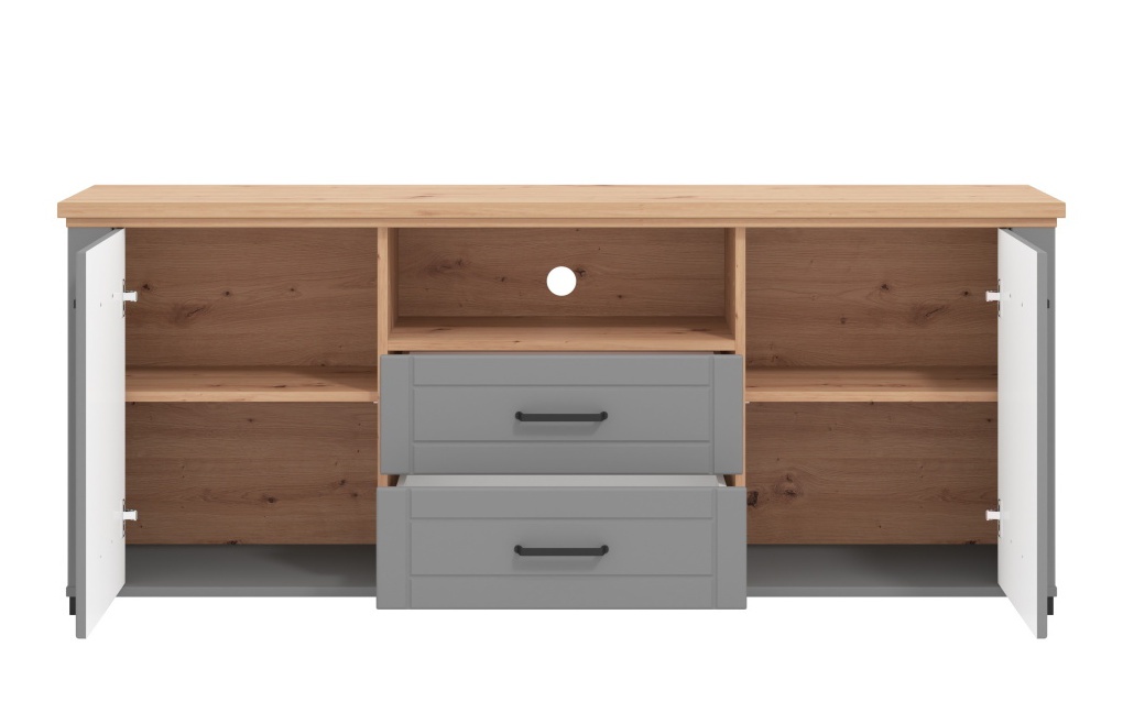 Tv komoda lotta - šedá/dub artisan.

 

Televízna komoda ponúka úložný priestor do obývacej izby v oku lahodiacom prevedení.

 

Rozmery TV komody Lotta sú 161x66,5x41cm (š, v, h).

 

Všetky produkty z kolekcie Lotta nájdete nižšie v súvisiacich produktoch.