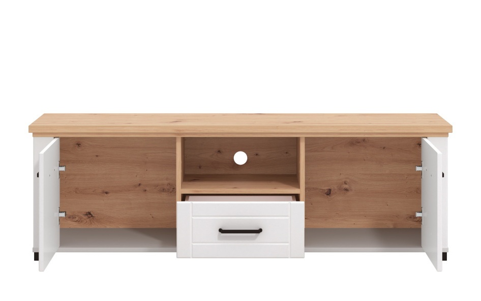 Tv stolík lotta - biela/dub artisan.

 

Televízny stolík ponúka úložný priestor do obývacej izby v oku lahodiacom prevedení.

 

Rozmery TV stolíka Lotta sú 147x47,5x41cm (š, v, h).

 

Všetky produkty z kolekcie Lotta nájdete nižšie v súvisiacich produktoch.