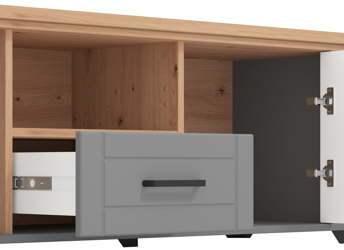 Tv stolík lotta - šedá/dub artisan.

 

Televízny stolík ponúka úložný priestor do obývacej izby v oku lahodiacom prevedení.

 

Rozmery TV stolíka Lotta sú 147x47,5x41cm (š, v, h).

 

Všetky produkty z kolekcie Lotta nájdete nižšie v súvisiacich produktoch.