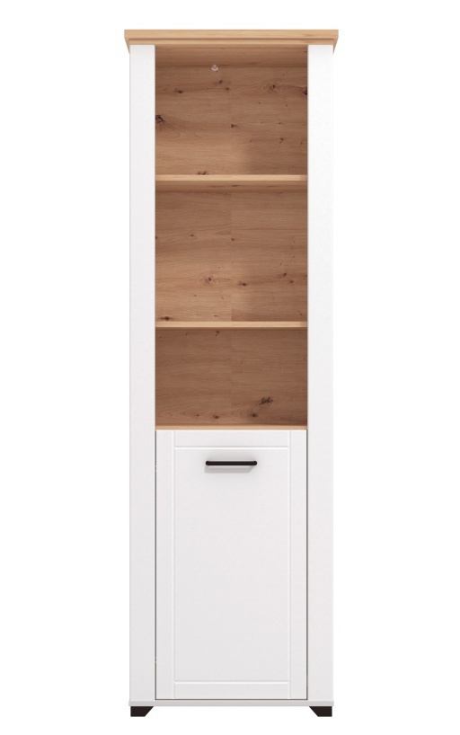 Vysoká knižnica lotta - biela/dub artisan.

 

Knižnica obsahuje 3 otvorené police na uloženie kníh či dekorácií a 1 priestor krytý dvierkami.

 

Rozmery Vysoké komody Lotta sú 60,5x194,5x41cm (š, v, h).

 

Všetky produkty z kolekcie Lotta nájdete nižšie v súvisiacich produktoch.