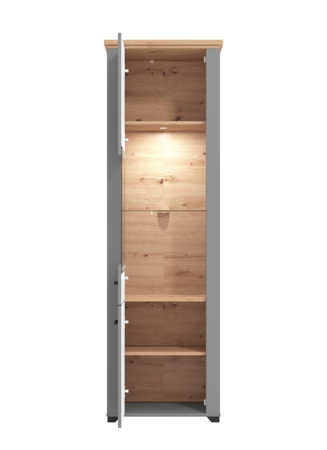 Vysoká vitrína s vnútorným osvetlením lotta - šedá/dub artisan.

 

Vysoká vitrína vytvorí kúzelný úložný priestor v obývacej izbe.

 

Rozmery Vysoké vitríny s vnútorným osvetlením Lotta sú 60,5x194,5x41cm (š, v, h).

 

Všetky produkty z kolekcie Lotta nájdete nižšie v súvisiacich produktoch.