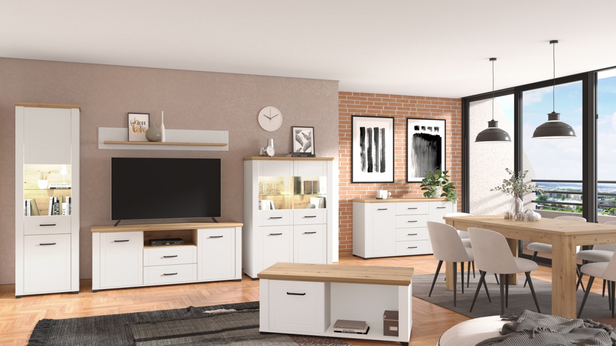 Nízka vitrína s vnútorným osvetlením lotta - biela/dub artisan.

 

Nízka vitrína vytvorí kúzelný úložný priestor v obývacej izbe.

 

Rozmery Nízke vitríny s vnútorným osvetlením Lotta sú 103,5x143x41cm (š, v, h).

 

Všetky produkty z kolekcie Lotta nájdete nižšie v súvisiacich produktoch.