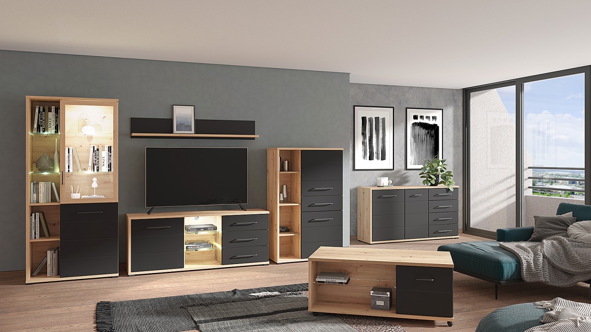 Tv stolík 160 s osvetlením políc lugano - dub artisan/čierna.

TV stolík Lugano je skvelou voľbou pre umiestnenie televízora v obývačke.

 

Rozmery TV stolíka 160 s osvetlením políc Lugano sú 161,5x65x40cm (š, v, h).

 

Všetky produkty z kolekcie Lugano nájdete nižšie v súvisiacich produktoch.