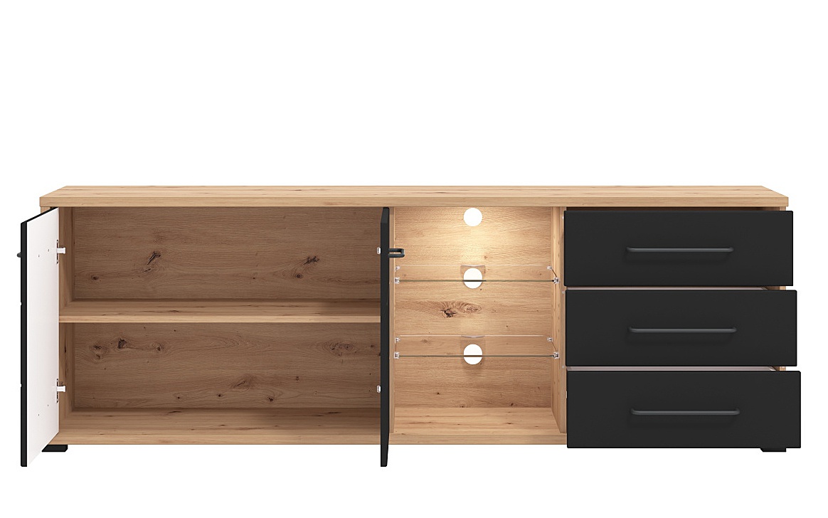 Tv stolík 190 s vnútorným osvetlením lugano - dub artisan/čierna.

TV stolík Lugano je skvelou voľbou pre umiestnenie televízora v obývačke.

 

Rozmery TV stolíka 190 s vnútorným osvetlením Lugano sú 190x65x40cm (š, v, h).

 

Všetky produkty z kolekcie Lugano nájdete nižšie v súvisiacich produktoch.