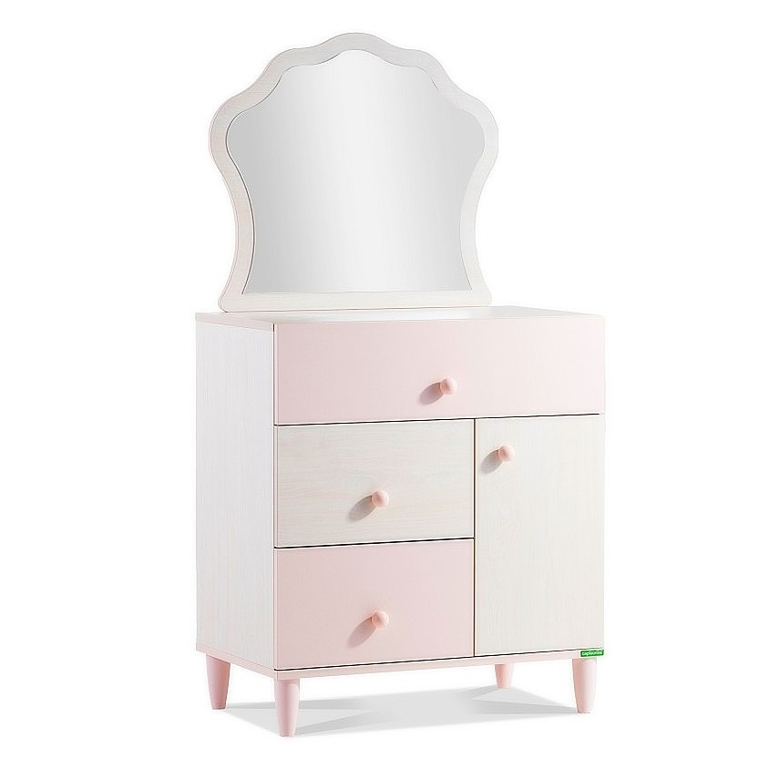 Komoda so zrkadlom chere - breza/ružová.

 


Moderná kombinovaná komoda poslúži na oblečenie, hračky a iné záujmové doplnky.

 


Obohacujúcim prvkom je nástavec v podobe zrkadla v originálnom vlnenom tvare.

 


Rozmery komody so zrkadlom Chere sú 78x149x47cm (š, v, h).

 


Všetky produkty z kolekcie Chere nájdete nižšie v súvisiacom tovare.
