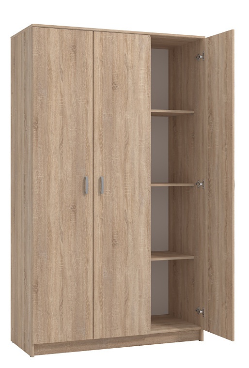 Trojdverová šatníková skriňa nerea - dub sonoma.

 

Trojdverová skriňa ponúka úložný priestor so šatníkovou tyčou, nad ňou sa nachádza jedna veľká horná polica.

 

Rozmery trojdverovej šatníkovej skrine Nerea sú 120x205x52cm (š, v, h).

 

Všetky skrine z kolekcie Nerea nájdete nižšie v súvisiacich produktoch.