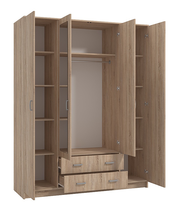 Kombinovaná skriňa so zrkadlom 4d nerea - dub sonoma.

 

Kombinovaná skriňa ponúka svoj úložný priestor v časti so šatníkovou tyčou, kde nájdete aj hornú policu.

 

Rozmery kombinovanej skrine so zrkadlom 4D Nerea sú 160x205x52cm (š, v, h).

 

Všetky skrine z kolekcie Nerea nájdete nižšie v súvisiacich produktoch.