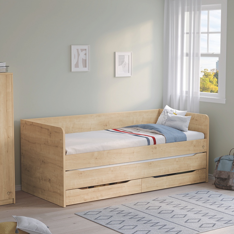 Prístelka 90x200 s úložným priestorom cody modular - dub.

 

Prístelka Modular je praktickým riešením ďalšieho lôžka, či už na stále využívanie alebo pre prípadné návštevy.

 

Rozmery prístelka 90x200 s úložným priestorom Modular sú 201x38x93cm (š, v, h).

 

Kolekcia Modular vychádza z pôvodnej kolekcie Cody, ich dekory a farby sú zhodné, a tak je možné detskú izbu doplniť kúskami nábytku z týchto pôvodných kolekcií.