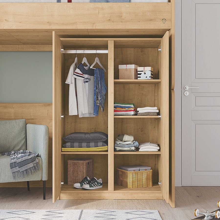 Poschodová posteľ so skriňou a schodíkmi cody modular - dub.

 

Poschodová posteľ Modular ponúka inteligentné riešenie nielen pre menšie priestory.

 


Rozmery poschodovej postele so skriňou a schodíkmi Modular sú 247x190x203cm (š, v, h).

 

 

Kolekcia Modular vychádza z pôvodnej kolekcie Cody, ich dekory a farby sú zhodné, a tak je možné detskú izbu doplniť kúskami nábytku z týchto pôvodných kolekcií.