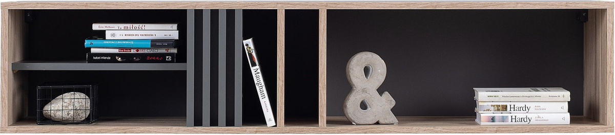 Nástenná polica eliot - dub estana/šedá.

 

Nástenná polica je vďaka dekoračným panelom rozdelená nezvyklým spôsobom, ktorý ju pekne ozvláštňuje.

 

Nástenná polica Eliot bola vyrobená z vysoko kvalitného lamina s hrúbkou 16mm.

 

Rozmery nástennej police Eliot sú 140x30x30cm (š, v, h).

 

Všetky produkty z kolekcie Eliot nájdete nižšie v súvisiacich produktoch.