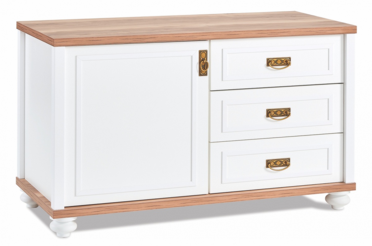 Kombinovaná komoda lovely - biela/orech.

 

 

Kombinovaná komoda Lovely sa vyznačuje širokým rozmerom a ponúka ideálne úschovné miesta zásluhou troch šuplíkov a skrinky s dvierkami.

 

 

Rozmery kombinovanej komody Lovely sú 115x72x49cm (š, v, h).

 

 

Všetky produkty z kolekcie Lovely nájdete nižšie v súvisiacom tovare.