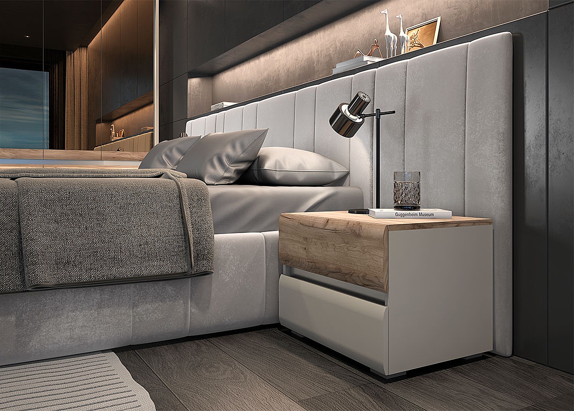 Manželská posteľ 180x200 s výklopným úložným priestorom artemisia -.

 

Honosná manželská posteľ bude klenotom Vašej spálne.

 

Konštrukcia postele je vyrobená z vysoko kvalitného lamina s hrúbkou 18-25mm, ktorý je potiahnutý čalúnením a konštrukcia výklopu je z kovu.

 

Rozmery manželskej postele 180x200 Artemisia sú 194x105x217cm (š, v, h).

 

Všetky produkty z kolekcie Artemisia a vhodné matrace pre túto posteľ nájdete nižšie v súvisiacich produktoch.