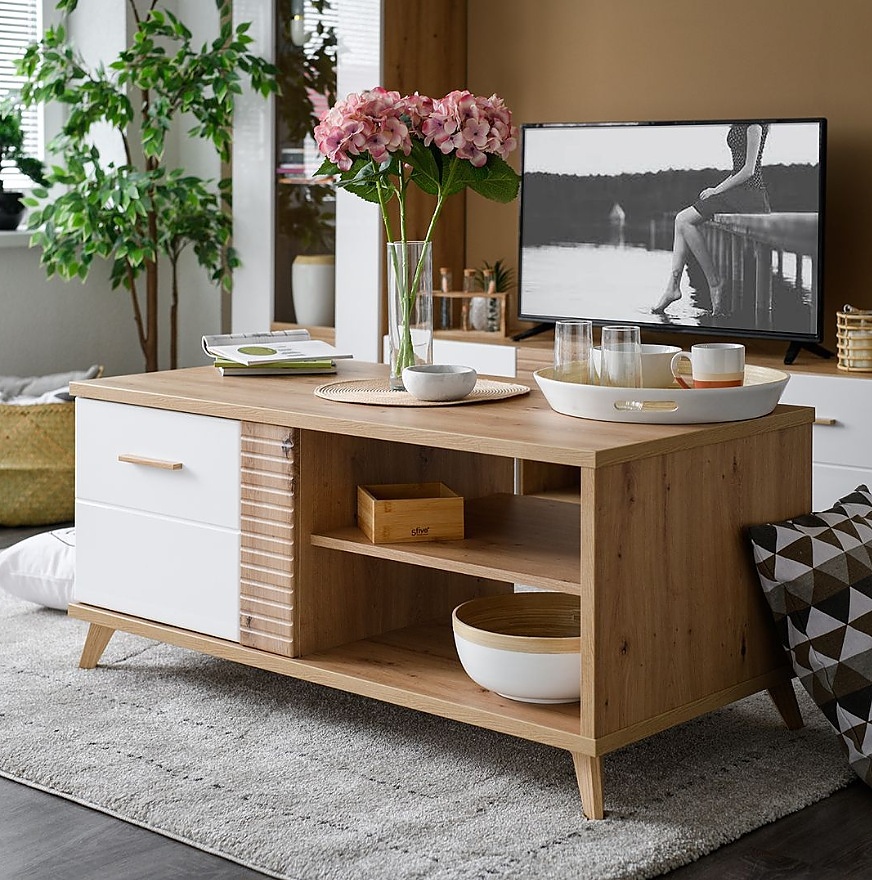 Konferenčný stolík jett - dub artisan/biela.

 

Úplnou nevyhnutnosťou každej obývačky je práve konferenčný stolík.

 

Rozmery konferenčného stolíka Jett sú 120x54x60cm (š, v, h).

 

Všetky produkty z kolekcie Jett nájdete nižšie v súvisiacich produktoch.