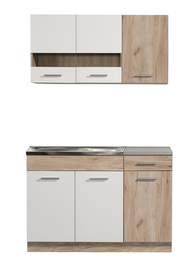 Kuchynská linka 120 lorna-dub šedý/biela - pracovná doska-120cm.

Všetky horné skrinky ukrývajú jednu vnútornú policu.

Dolná skrinka ponúka úložný priestor v podobe drezovej skrinky s dvierkami a ďalšie skrinky so zásuvkou a dvierkami.

Korpus kuchynskej linky tvorí lamino s hrúbkou 1,6cm.

KUCHYNSKÁ LINKA JE DODÁVANÁ BEZ DREZU.

 

Rozmery kuchynskej linky 120 Lorna bez pracovnej dosky sú 120x206,5x60cm (š, v, h).

 

Ďalšie kuchynské linky z kolekcie Lorna nájdete nižšie v súvisiacich produktoch.