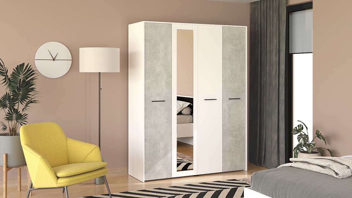 Štvordverová šatníková skriňa so zrkadlom geralt - betón/biela.

 

Do spálne je vždy potrebné zvoliť priestrannú a predovšetkým praktickú šatníkovú skriňu, ktorá bude robiť nielen parádu, ale predovšetkým ju oceníte z hľadiska množstva úložného priestoru.

 

Rozmery štvordverovej šatníkovej skrine so zrkadlom Geralt sú 157,5x203,5x53cm (š, v, h).

 

Všetky produkty z kolekcie Geralt nájdete nižšie v súvisiacich produktoch.