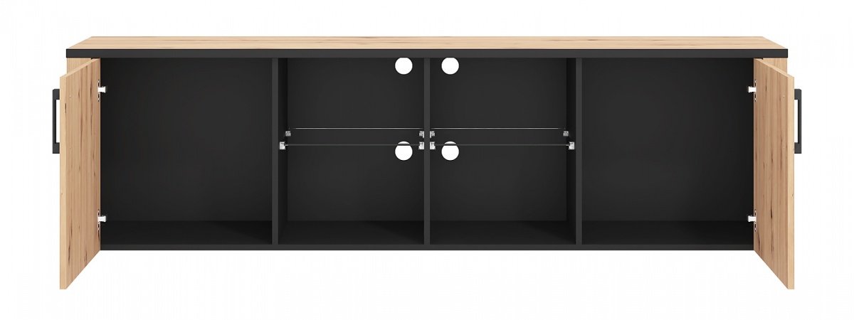 Široký tv stolík miles - dub artisan/čierna.

 

Materiálom, ktorý bol na výrobu nábytku použitý, je lamino hrúbky 16mm a 25mm v dekore dub artisan s čiernou farbou.

 

Rozmery TV stolíka Miles sú 197x57,5x40cm (š, v, h).

 

Všetky produkty z kolekcie Miles nájdete nižšie v súvisiacich produktoch.