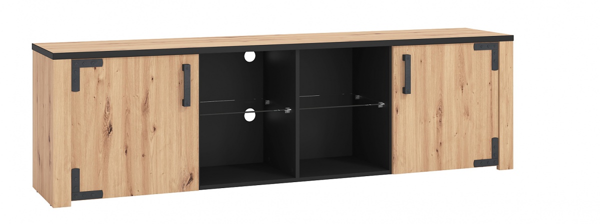 Široký tv stolík miles - dub artisan/čierna.

 

Materiálom, ktorý bol na výrobu nábytku použitý, je lamino hrúbky 16mm a 25mm v dekore dub artisan s čiernou farbou.

 

Rozmery TV stolíka Miles sú 197x57,5x40cm (š, v, h).

 

Všetky produkty z kolekcie Miles nájdete nižšie v súvisiacich produktoch.