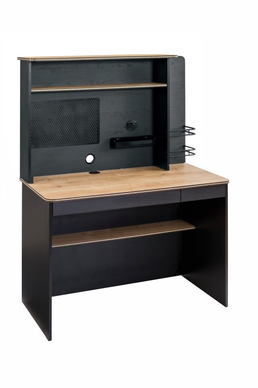 Malý písací stôl s nadstavcom sirius - dub čierny/dub zlatý.

 

Horná písacie doska stolu, v dekore dub zlatý, je lemovaná čiernymi pruhmi, a v prednej časti vybavená zaoblenými rohmi.

 

Na zadnej doske nástavce na stôl nájdeme v ľavej časti kovovú nástenku, kam si dieťa môže pomocou magnetov pripevniť dôležité poznámky.

 

Rozmery malého písacieho stola s nástavcom Sirius sú 110x146x58cm (š, v, h).

 

Všetok nábytok patriaci do kolekcie Sirius nájdete nižšie v súvisiacich produktoch.