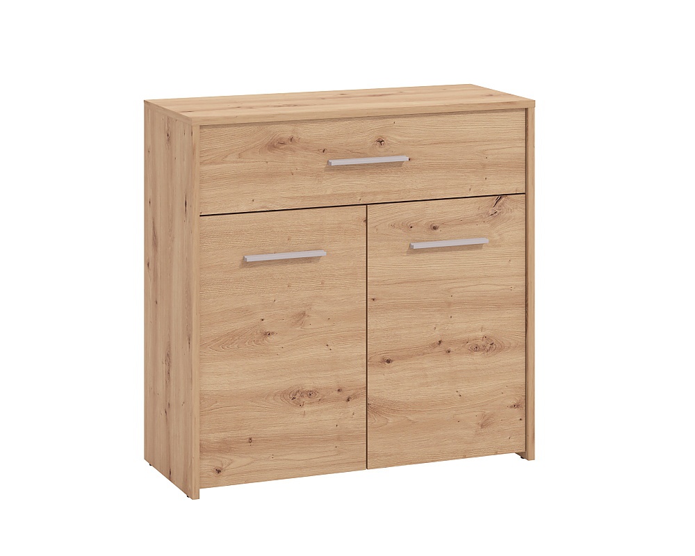 Komoda 2d+1z joel - dub artisan.

 

Komoda je opatrená jednou širokou zásuvkou a dvierkami za ktorými sa skrývajú dve priehradky.

 

Rozmery komody 2D+1Z Joel sú 80,5x80,5x33cm (š, v, h).

 

Všetky produkty z kolekcie Joel nájdete nižšie v súvisiacich produktoch.