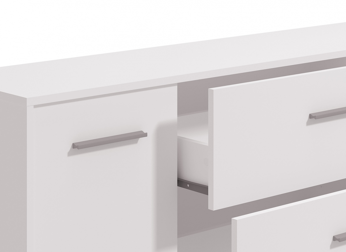 Komoda 2d+3z joel - biela.

 

Komoda je opatrená tromi širokými zásuvkami a dvierkami za ktorými sa skrývajú dve priehradky.

 

Rozmery komody 2D+3Z Joel sú 158x80,5x33cm (š, v, h).

 

Všetky produkty z kolekcie Joel nájdete nižšie v súvisiacich produktoch.