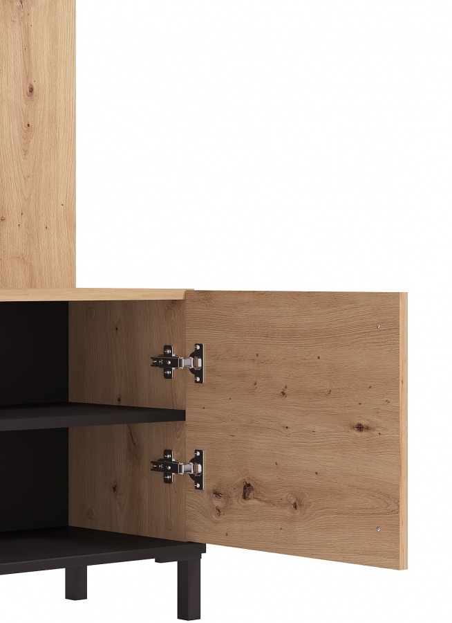 Veľká predsieňová stena scalea - dub artisan/čierna.

 

Predsieňová stena v dekore duba artisan je doladená čiernymi detailmi ako sú háčiky, dekoračné panely či čelo dvierok.

 

Rozmery veľkej predsieňovej steny Scalea sú 134,5x192,5x34,5cm (š, v, h).

 

Všetky produkty z kolekcie Scalea nájdete nižšie v súvisiacich produktoch.