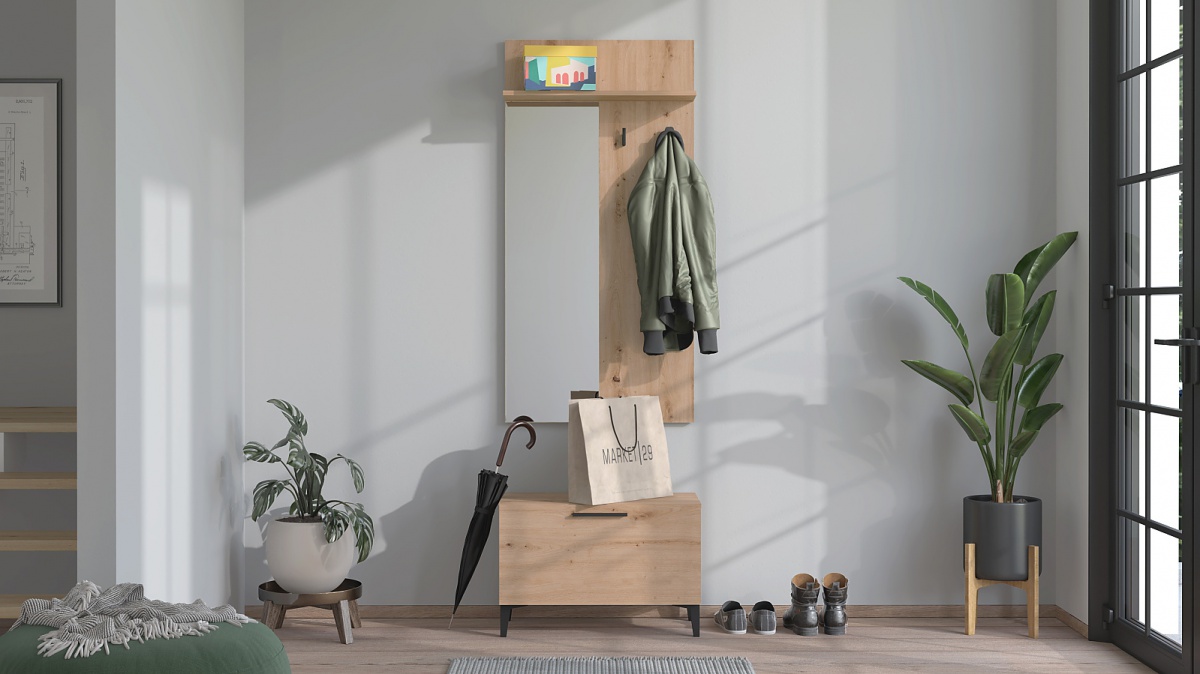 Predsieňová stena so zrkadlom trastevere - dub artisan.

 

Rozmery predsieňovej steny so zrkadlom Trastevere sú 67,5x200x35cm (š, v, h).

 

Všetky produkty z kolekcie Trastevere nájdete nižšie v súvisiacich produktoch.