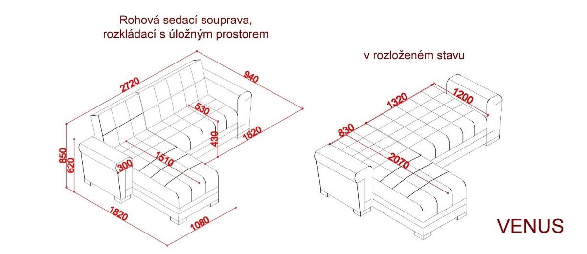 Rohová sedacia súprava, rozkladacia s úložným priestorom venus -.

 

Kostra sedacej súpravy je vyrobená z vysoko kvalitného lamina a kovu, zatiaľ čo polstrovanie je tvorené z bonellových pružín a peny hustoty 18.

Sedacia súprava je variabilná a je možné sa pri montáži rozhodnúť, či chcete ľavý alebo pravý roh.

 

 

Rozmery rohovej sedacej súpravy, rozkladacie s úložným priestorom Venus sú 272x85x182/94cm (š, v, h).

 

Ďalšie sedacie súpravy a pohovky od rovnakého výrobcu nájdete nižšie v súvisiacich produktoch.


Farba na fotografii sa môže ľahko líšiť oproti reálnemu výrobku. Príčinou môže byť zobrazovanie farieb monitora či rôzne nasvietenie výrobkov pri fotení.