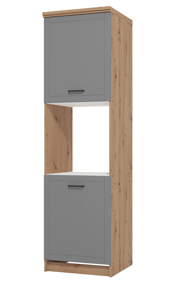 Potravinová víceúčelová skříňka lotta - dub artisan/šedá.

 

Potravinová viacúčelová skrinka do kuchyne, ako už jej názov napovedá, ponúka možnosť využitia ako špajza alebo aj skriňa na vloženie vstavanej rúry. Stačí iba nepripevniť prostredné dvierka a prostrednú časť chrbta a je možné nainštalovať rúru.

Skrinku je možné dokopmletovať ku kuchynským prvkom z rovnomennej kolekcie.

 

 

Rozmery potravinovej viacúčelovej skrinky Lotta sú 60x218,5x57,5cm (š, v, h).

 

 

Všetky produkty z kolekcie Lotta nájdete nižšie v súvisiacich produktoch.