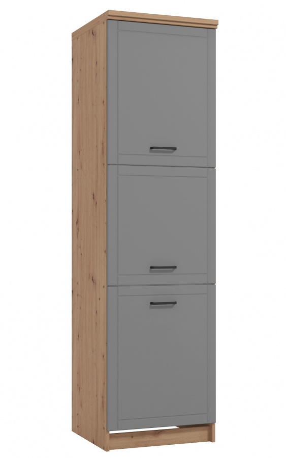 Potravinová víceúčelová skříňka lotta - dub artisan/šedá.

 

Potravinová viacúčelová skrinka do kuchyne, ako už jej názov napovedá, ponúka možnosť využitia ako špajza alebo aj skriňa na vloženie vstavanej rúry. Stačí iba nepripevniť prostredné dvierka a prostrednú časť chrbta a je možné nainštalovať rúru.

Skrinku je možné dokopmletovať ku kuchynským prvkom z rovnomennej kolekcie.

 

 

Rozmery potravinovej viacúčelovej skrinky Lotta sú 60x218,5x57,5cm (š, v, h).

 

 

Všetky produkty z kolekcie Lotta nájdete nižšie v súvisiacich produktoch.