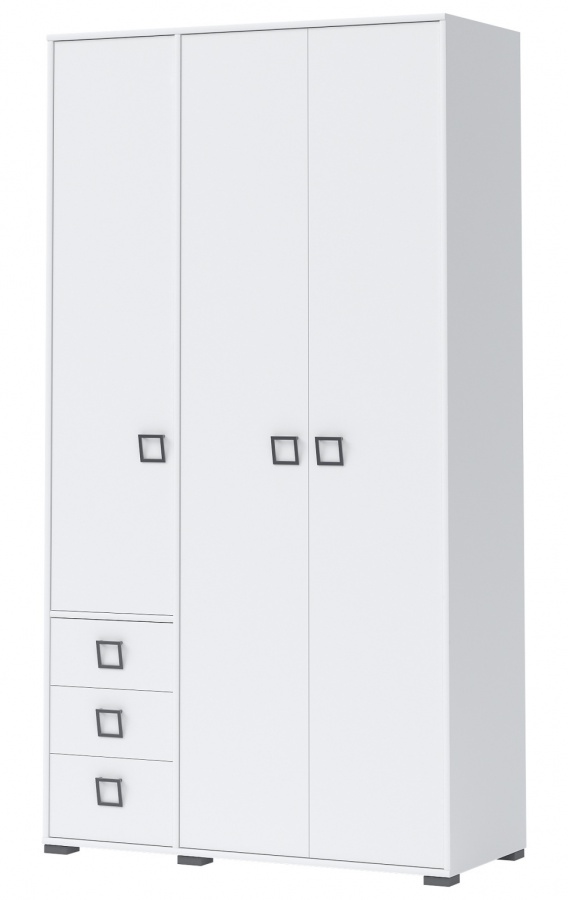 Trojdverová kombinovaná šatníková skriňa i sloane - biela.

 

Vysoká trojdverová šatníková skriňa perfektne padne do detských, ale aj študentských izieb.

 

Rozmery trojdverovej kombinovanej šatníkovej skrine I Sloane sú 126x236x56cm (š, v, h).

 

Všetky produkty z kolekcie Sloane nájdete nižšie v súvisiacich produktoch.