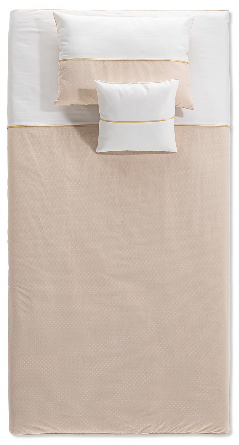 Posteľná súprava 120x200cm luxor - béžová/biela.

 

Posteľný set Luxor obsahuje:


	Prikrývka na posteľ – 180x210cm
	Prestieradlo - 172x252cm
	Vankúš - 50x70cm
	Dekoračný vankúš - 42x42cm


 

Celý set bol vyrobený zo 100% bavlny.

 

Všetky produkty z kolekcie Luxor nájdete nižšie v súvisiacich produktoch.