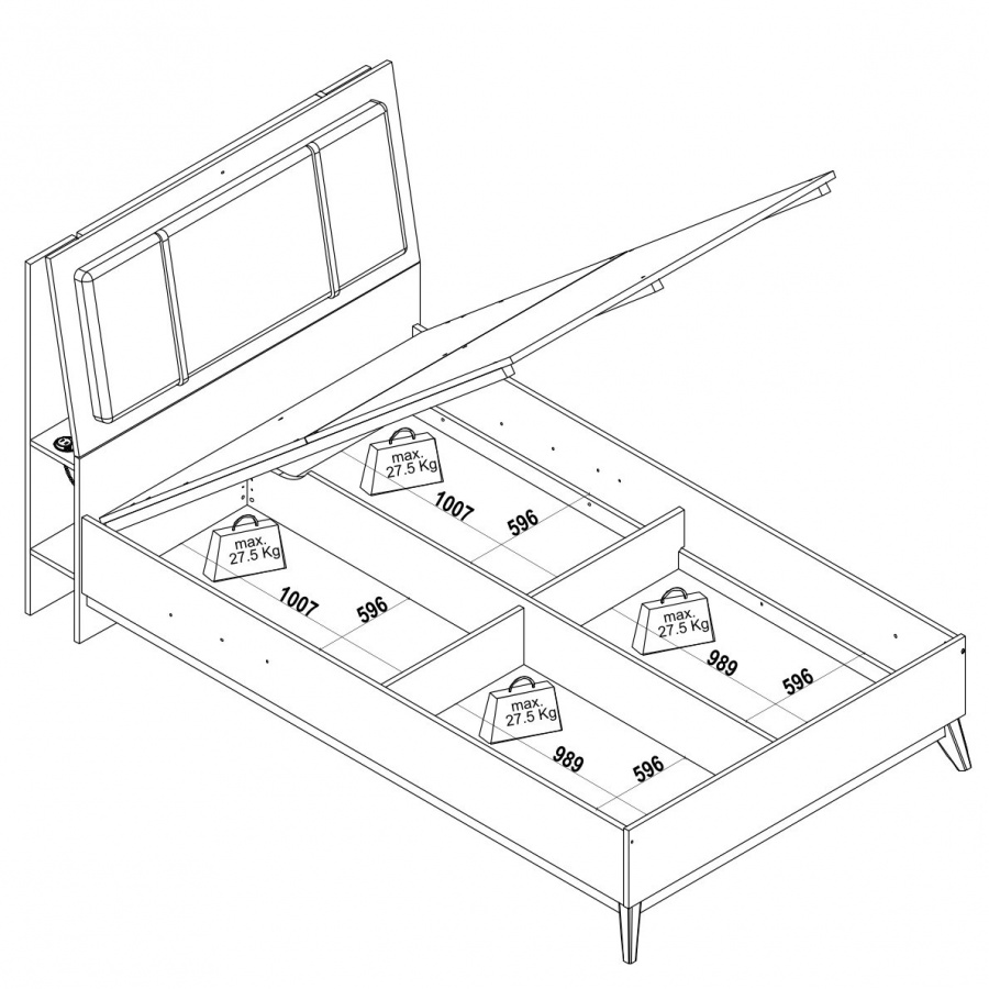 Študentská posteľ 120x200 s výklopným úložným priestorom thor -.

 

Na čele postele sa nachádza čalúnený poťah s ozdobným pruhom v škoricovej farbe.

 

Študentská posteľ 120x200 s výklopným úložným priestorom Thor je vyrobená z lamina 1.

 

Rozmery študentskej postele 120x200 s výklopným úložným priestorom Thor sú 126,4x118,4x223,4cm (š, v, h).

 

Všetky produkty z kolekcie Thor a vhodné matrace pre túto posteľ nájdete nižšie v súvisiacich produktoch.