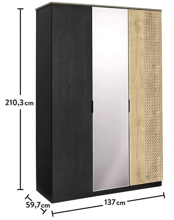 Šatníková skriňa so zrkadlom sirius - dub čierny/dub zlatý.

 

Všetky tri krídla dverí sú zavesené v pántoch, v ktorých sú integrované brzdy pre hladké a bezpečné zatváranie.

 

Rozmery šatníkovej skrine so zrkadlom Sirius sú 137x210,3x59,7cm (š, v, h).

 

Všetok nábytok patriaci do kolekcie Sirius nájdete nižšie v súvisiacich produktoch.
