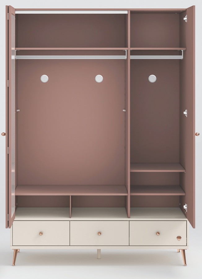 Šatníková skriňa 3d so zrkadlom beauty - ružová/béžová.

 

Minimalistický dizajn trojdverovej šatníkovej skrine sa snúbi s nadčasovým vzhľadom, a dodáva tak celej izbe sofistikovaný nádych.

 

Rozmery šatníkovej skrine 3D so zrkadlom Beauty sú 145x210x59cm (š, v, h).

 

Všetky produkty z kolekcie Beauty nájdete nižšie v súvisiacich produktoch.