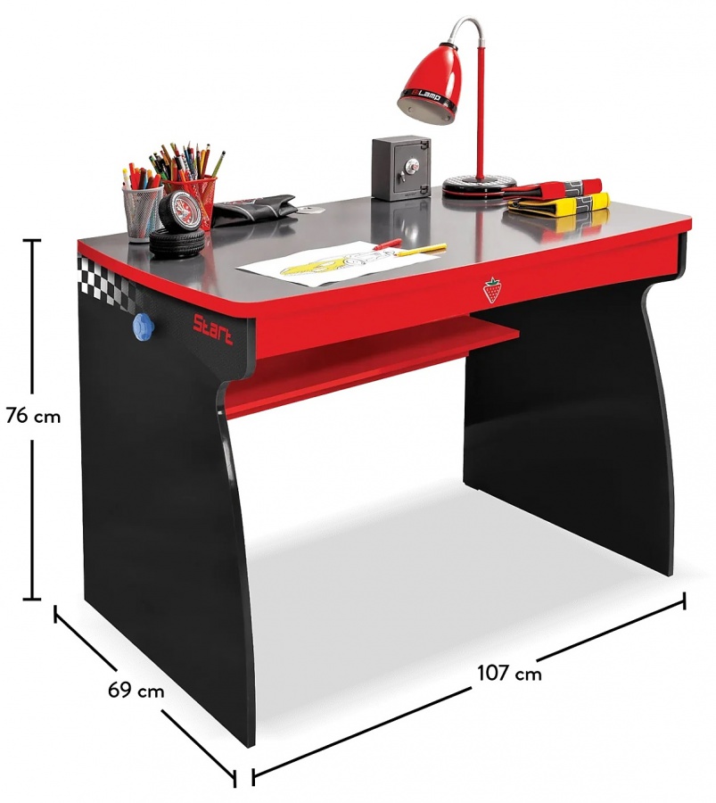 Detský písací stôl rally - červená/čierna.

 

Na stôl je možno dokúpiť nadstavec, ktorý nájdete v súvisiacom tovaru nižšie, vďaka čomu získate ďalší úložný priestor, ktorého nie je v detskej izbe nikdy dosť.

 

Rozmery detského písacieho stola Rally sú 107x76x68cm (š, v, h)

 

Všetok nábytok patriaci do kolekcie Rally nájdete nižšie v súvisiacich produktoch.