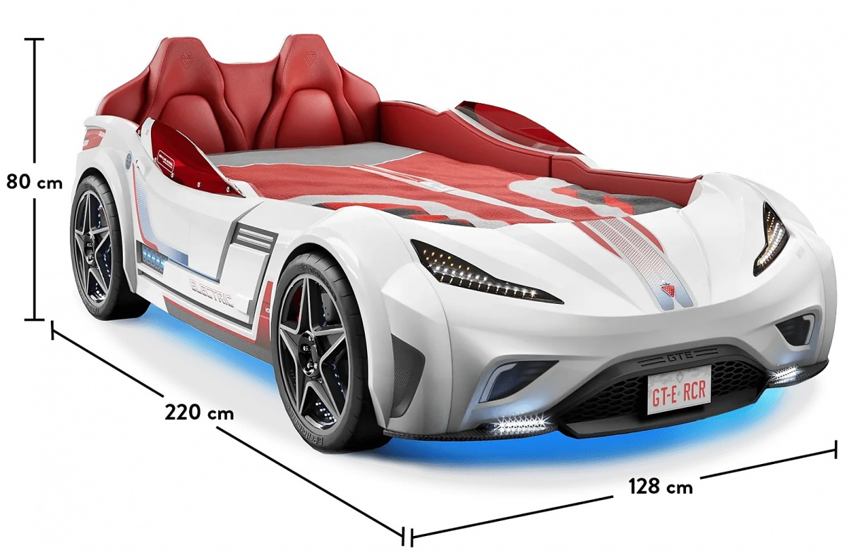 Posteľ auto 100x190 electric - biela.

 

Posteľ je tvorená laminom s hrúbkou 1,6 a 1,2 cm. Technické prevedenie zodpovedá európskym bezpečnostným, zdravotným a ergonomickým štandardom. Čelo je tvorené MDF doskou s polstrovaním, polstrovanie je potiahnuté umelou kožou.

Nosnosť postele je 130kg.

 

Rozmery auto-postele Electric sú 127,5x80x220cm (š, v, h).

 

K auto-posteľovi Electric ponúkame nábytok do detskej izby v rovnakom dizajne od rovnakého výrobcu, navyše je možné dokúpiť drobné príslušenstvo, všetko nájdete nižšie v súvisiacich produktoch.